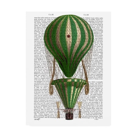 Fab Funky 'Tiered Hot Air Balloon, Green' Canvas Art,35x47